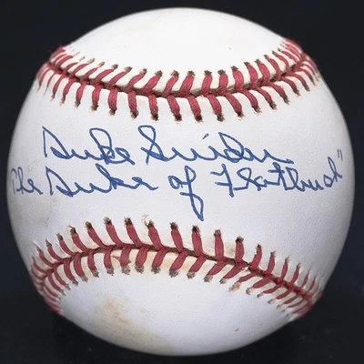 Duke Snider The Duke of Flatbush Signed Official National League Baseball JSA - Image 1 of 3