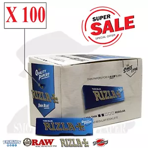 Cartine Rizla Blu Corte Blue Regolare 1 PUDEŁKO Da 100 Libretti - Zdjęcie 1 z 2