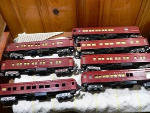 7 American Flyer S Gauge Car Red Passenger heavyweights cars 652 653 654 - Picture 1 of 12