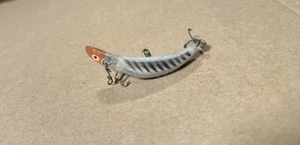 3” Vintage Blue Eagle Flatfish Crankbait Striped Spotted Red Head Fishing Lure - Picture 1 of 8