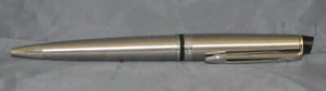 Waterman Expert Brushed Stainless Steel & Chrome Trim Ballpoint Pen S0952100 - Picture 1 of 4