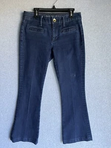 Banana Republic Jeans Womens 25P 28x26 Blue Flared Dark Wash Stretch Y2K Boho - Picture 1 of 13