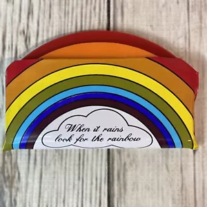 Juego de Colección When It Rains Look Rainbow Novedad Peine y Espejo China Años 80 Orgullo - Imagen 1 de 9
