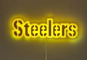 Pittsburgh Steelers - NEON LIGHT UP - LED Big Team Logo Sign - Livraison gratuite ! - Photo 1 sur 3