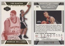 2007-08 Topps Co-Signers Gold Red /109 Marcus Williams Tim Duncan Rookie RC HOF