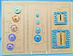 Vintage 1970s? Button & Buckle Sample & Shade Card Salesman's Display-England #4 - Picture 1 of 3