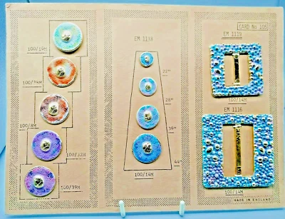 Vintage 1970s? Button & Buckle Sample & Shade Card Salesman's Display-England #4 - Image 1 of 3
