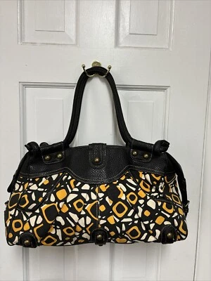 Limited Edition Geometric Pattern High Quality Handbag, Purse, Leather Trim EUC - Image 1 of 4