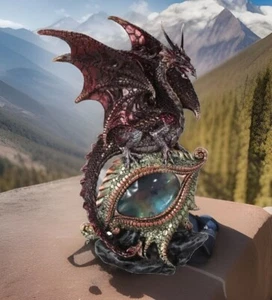 Red Dragon Gothic Guardian Figurine Statue Ornament Figure Fantasy Art Decor - Picture 1 of 1