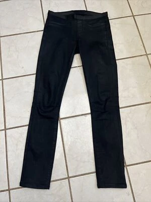 HELMUT LANG NOVO! Jeans jeans preto revestido encerado tamanho 24 novo sem etiquetas! - Imagem 1 de 4