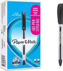 Black Ballpoint Pens x 12 Paper Mate Alfa Retractable Medium 1.0mm or Gel Pens