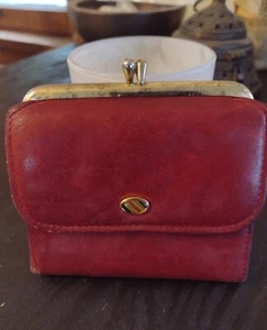 Vintage Princess Gardner  Wallet Made With Lambskin Red And Super Soft, Small - Picture 1 of 11