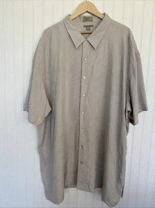 Cutter & Buck 4XL 100% Silk Palm Tree Coconut Hawaiian Button Up Shirt Bahama - Picture 1 of 11
