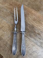 International Sterling Silver Wedgwood 2 pc Carving Set 9 3/4" Knife & Fork