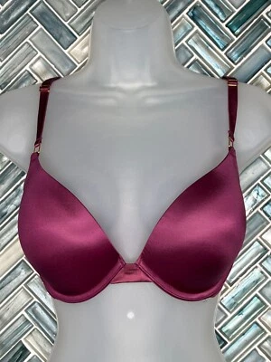 VICTORIAS SECRET VERY SEXY PUSH UP PADDED UNDERWIRE BRA 32DDD WINE MERLOT PURPLE - Image 1 of 4