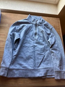 Tommy Bahama Light Grey 1/4 Zip Sweatshirt Boys Small 8 100% Cotton Long Sleeve - Picture 1 of 3