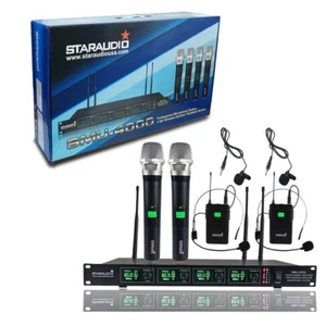 Wireless UHF Mic System Studio Handheld & Headset Lavalier Lapel KTV Microphones - Picture 1 of 20