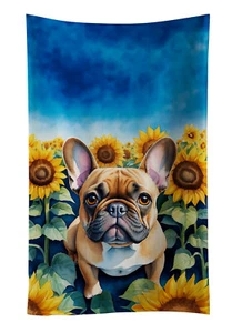 French Bulldog in Sunflowers Kitchen Towel DAC6081KTWL - Picture 1 of 5