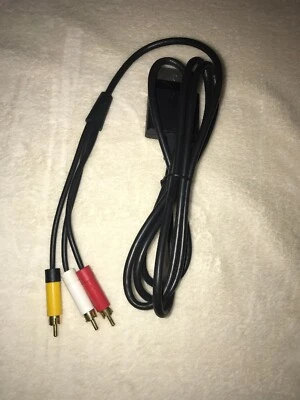Genuine MICROSOFT OEM XBOX 360 COMPOSITE A/V CABLE CORD RCA BLACK WIRE (TESTED) - Image 1 of 4