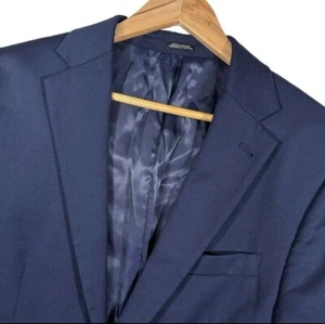 Mens 40L Joe Joseph Abboud Slim Fit Blazer Navy 100% Wool 2018 Model Double Vent - Picture 1 of 11