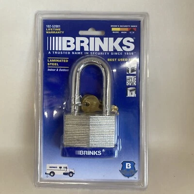BRINKS Max Lock Padlock & 2 Keys, #102-52001 Hardened Steel 2" Shackle 50MM - Image 1 of 2