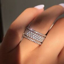 Fashion Women Jewelry 925 Silver Rings Cubic Zirconia Wedding Rings Size 5-10