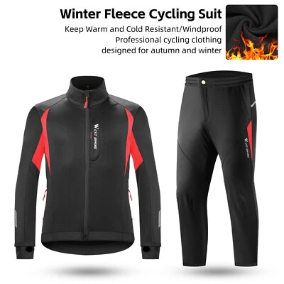 WEST BIKING hermal Cycling Jersey Jacket Pants Suits Windproof Warm Comfortable - Image 1 of 4