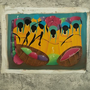 Haitianisches Gemälde Markttag Melodie - Bild 1 von 6