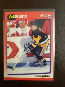 1991-92 Mark Recchi Bilingual Score Hockey Pittsburgh Penguins