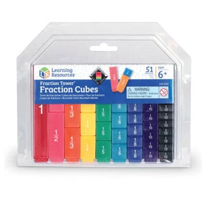 Learning Resources | Fraction Tower Cubes | Learn Fractions Acitvity Set | New - Picture 1 of 6