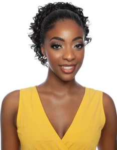 MANE CONCEPT BROWN SUGAR HUMAN HAIR MIX PONYTAIL - BSWNT14 SOFT BOUNCY CURL 10" - Picture 1 of 11
