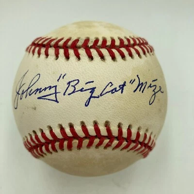 Johnny Big Cat Mize Signed Official American League Baseball JSA COA - Image 1 of 4