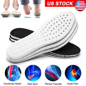 Memory Foam Soft Shoe Insoles Shock Absorption Inserts Pad Cushion Running Sport - Picture 1 of 20
