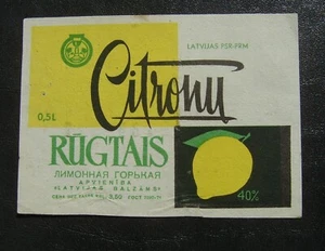 Latvia USSR Latvian Balzam Latvijas Balzams Bitter Lemon alhocol beverage Label - Picture 1 of 2