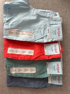 Boy’s Shorts (4 pairs)~ Cat & Jack Flat Front Chino Shorts (At the Knee)~Size 4 - Picture 1 of 4