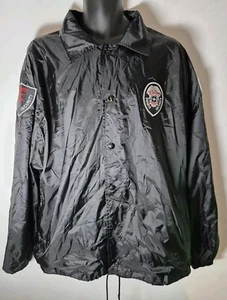Vintage NATIONAL PATROL ST.Moritz Sicherheit Herren Coach Jacke schwarz 90er USA XL - Bild 1 von 5