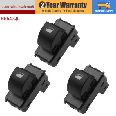 3X Interruptor de control de ventana eléctrico lado pasajero para Peugeot 207 Citroen C4 6554 Foto 1 de 4