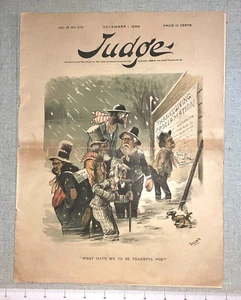 Dec 1 1888 - JUDGE - Political Satire Magazine - Thanksgiving, Mugwump Party - Picture 1 of 7