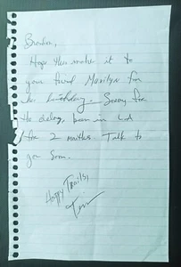 Autographed Signed by Country Singer TIM McGRAW HANDWRITTEN Letter w/ COA - Picture 1 of 2