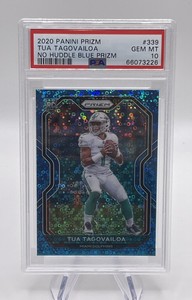 2020 Panini Prizm TUA TAGOVAILOA RC No Huddle Blue Prizm /79  *PSA GEM MT 10