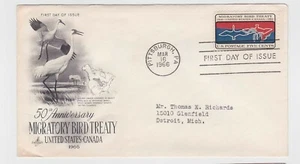 TurtlesTradingPost- Migratory Birds - 1966 #1306 Artcraft Cachet FDC - Picture 1 of 1