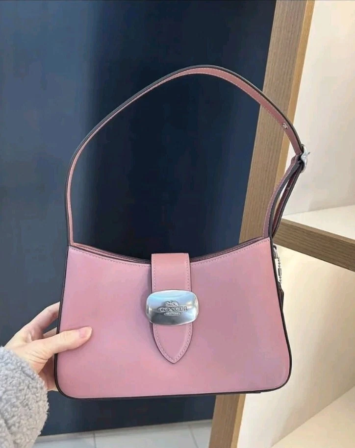 Coach Eliza Leather Shoulder Bag/Handbag Women's CP004 Outlet Pink SV True Pink