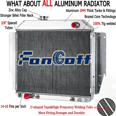 3-Row Radiator Fit 1979-91 Ford E100 E150 E350 E250 Econoline Club Wagon 5.8L - Image 1 of 4