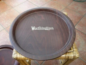 VINTAGE 1960,S BAR PUB WOOD TRAY ADVERTISING WORTHINGTON ALE SANENWOOD GERMAN - Picture 1 of 7