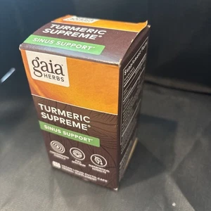 Gaia Herbs Turmeric Supreme Allergy 60 Vegetarian Liquid Phyto-Caps Dairy-Free - Picture 1 of 4