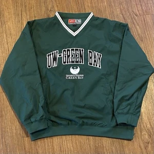Vintage 90s-Y2K Pro Player UWGB Green Bay Phoenix Windbreaker Large Embroidered - Picture 1 of 8