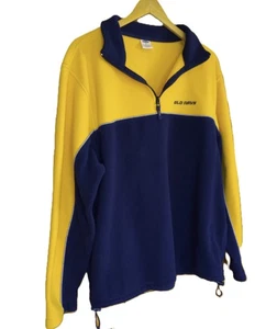 Old Navy Fleecepullover 1/4 Zip, Taschen blau gelb orange Herren XL IIRL msrmts - Bild 1 von 15