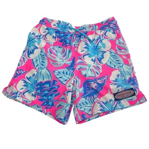Vineyard Vines Boy’s Chappy Swim Trunks 5 Pink Tropical UPF 50+ Protection Lined - Picture 1 of 10