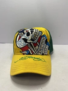 Ed Hardy Mütze Cap Snap Back Tattoo Totenkopf Mesh Trucker bestickt Herren - Bild 1 von 8