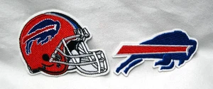 lot of 2 buffalo bills iron on patches embroidered logo & helmet - Picture 1 of 3